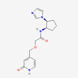 molecular formula C16H20N4O3 B7350892 N-[(1R,2S)-2-imidazol-1-ylcyclopentyl]-2-[(2-oxo-1H-pyridin-4-yl)methoxy]acetamide 