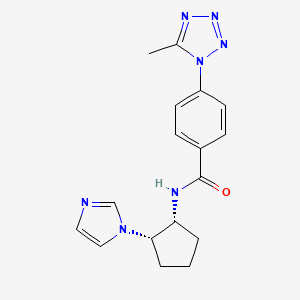 molecular formula C17H19N7O B7350904 N-[(1R,2S)-2-imidazol-1-ylcyclopentyl]-4-(5-methyltetrazol-1-yl)benzamide 