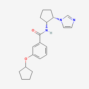 molecular formula C20H25N3O2 B7350987 3-cyclopentyloxy-N-[(1R,2S)-2-imidazol-1-ylcyclopentyl]benzamide 