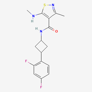 molecular formula C16H17F2N3OS B7351031 N-[3-(2,4-difluorophenyl)cyclobutyl]-3-methyl-5-(methylamino)-1,2-thiazole-4-carboxamide 
