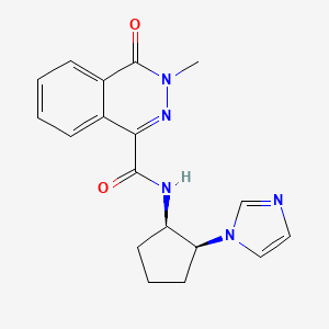 molecular formula C18H19N5O2 B7351034 N-[(1R,2S)-2-imidazol-1-ylcyclopentyl]-3-methyl-4-oxophthalazine-1-carboxamide 