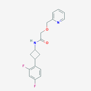 molecular formula C18H18F2N2O2 B7351050 N-[3-(2,4-difluorophenyl)cyclobutyl]-2-(pyridin-2-ylmethoxy)acetamide 