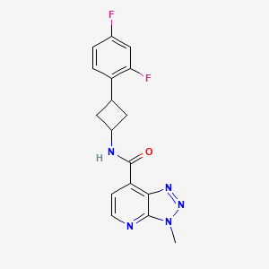 molecular formula C17H15F2N5O B7351057 N-[3-(2,4-difluorophenyl)cyclobutyl]-3-methyltriazolo[4,5-b]pyridine-7-carboxamide 