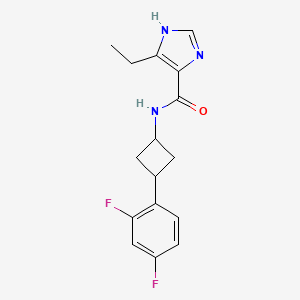 molecular formula C16H17F2N3O B7351069 N-[3-(2,4-difluorophenyl)cyclobutyl]-5-ethyl-1H-imidazole-4-carboxamide 