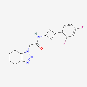 molecular formula C18H20F2N4O B7351078 N-[3-(2,4-difluorophenyl)cyclobutyl]-2-(4,5,6,7-tetrahydrobenzotriazol-1-yl)acetamide 