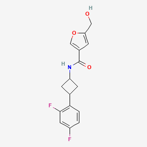 molecular formula C16H15F2NO3 B7351089 N-[3-(2,4-difluorophenyl)cyclobutyl]-5-(hydroxymethyl)furan-3-carboxamide 
