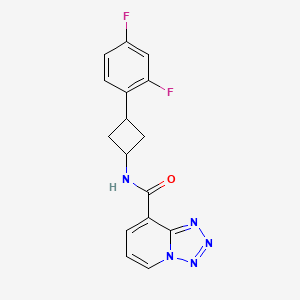 molecular formula C16H13F2N5O B7351104 N-[3-(2,4-difluorophenyl)cyclobutyl]tetrazolo[1,5-a]pyridine-8-carboxamide 