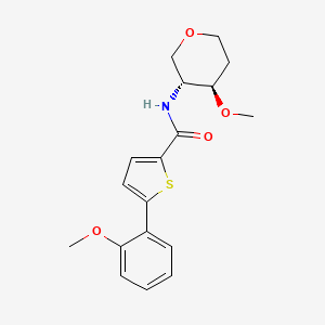molecular formula C18H21NO4S B7351123 N-[(3R,4R)-4-methoxyoxan-3-yl]-5-(2-methoxyphenyl)thiophene-2-carboxamide 
