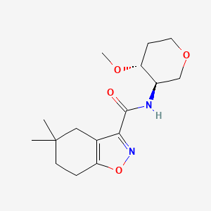 molecular formula C16H24N2O4 B7351130 N-[(3R,4R)-4-methoxyoxan-3-yl]-5,5-dimethyl-6,7-dihydro-4H-1,2-benzoxazole-3-carboxamide 