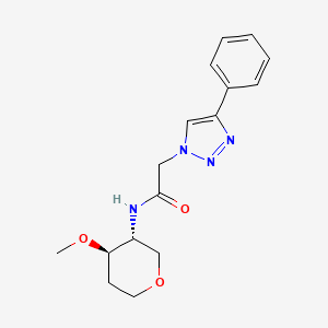 molecular formula C16H20N4O3 B7351189 N-[(3R,4R)-4-methoxyoxan-3-yl]-2-(4-phenyltriazol-1-yl)acetamide 