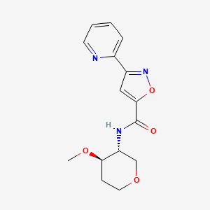 molecular formula C15H17N3O4 B7351203 N-[(3R,4R)-4-methoxyoxan-3-yl]-3-pyridin-2-yl-1,2-oxazole-5-carboxamide 