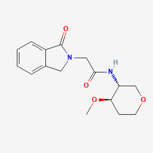 molecular formula C16H20N2O4 B7351213 N-[(3R,4R)-4-methoxyoxan-3-yl]-2-(3-oxo-1H-isoindol-2-yl)acetamide 
