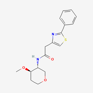 molecular formula C17H20N2O3S B7351229 N-[(3R,4R)-4-methoxyoxan-3-yl]-2-(2-phenyl-1,3-thiazol-4-yl)acetamide 