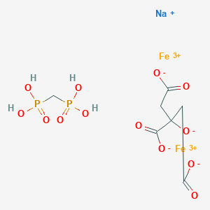 molecular formula C7H10Fe2NaO13P2+3 B073544 Sodium;iron(3+);2-oxidopropane-1,2,3-tricarboxylate;phosphonomethylphosphonic acid CAS No. 1332-96-3