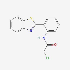 molecular formula C15H11ClN2OS B7359278 N-[2-(13-BENZOTHIAZOL-2-YL)PHENYL]-2-CHLOROACETAMIDE 