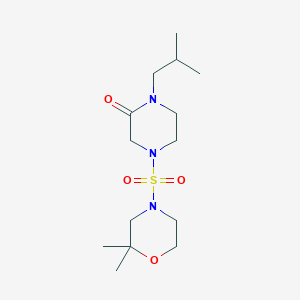 molecular formula C14H27N3O4S B7359721 4-(2,2-Dimethylmorpholin-4-yl)sulfonyl-1-(2-methylpropyl)piperazin-2-one 