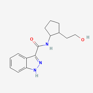 molecular formula C15H19N3O2 B7359727 N-[2-(2-hydroxyethyl)cyclopentyl]-1H-indazole-3-carboxamide 