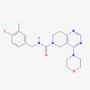 molecular formula C20H24FN5O2 B7359755 N-[(4-fluoro-3-methylphenyl)methyl]-4-morpholin-4-yl-7,8-dihydro-5H-pyrido[4,3-d]pyrimidine-6-carboxamide 