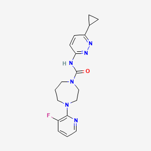 molecular formula C18H21FN6O B7359758 N-(6-cyclopropylpyridazin-3-yl)-4-(3-fluoropyridin-2-yl)-1,4-diazepane-1-carboxamide 