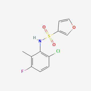 molecular formula C11H9ClFNO3S B7360806 N-(6-chloro-3-fluoro-2-methylphenyl)furan-3-sulfonamide 