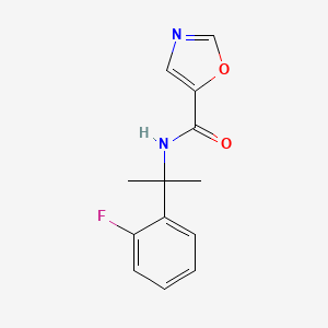 molecular formula C13H13FN2O2 B7360982 N-[2-(2-fluorophenyl)propan-2-yl]-1,3-oxazole-5-carboxamide 