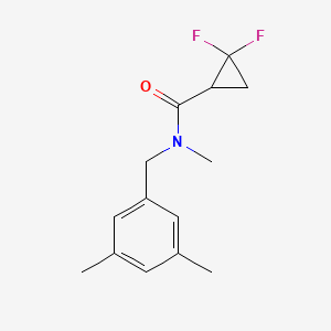 molecular formula C14H17F2NO B7361030 N-[(3,5-dimethylphenyl)methyl]-2,2-difluoro-N-methylcyclopropane-1-carboxamide 