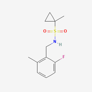 molecular formula C12H16FNO2S B7361044 N-[(2-fluoro-6-methylphenyl)methyl]-1-methylcyclopropane-1-sulfonamide 