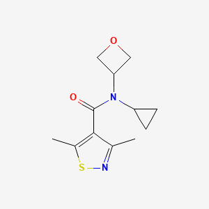 molecular formula C12H16N2O2S B7361057 N-cyclopropyl-3,5-dimethyl-N-(oxetan-3-yl)-1,2-thiazole-4-carboxamide 