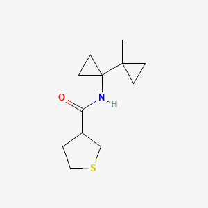 molecular formula C12H19NOS B7361096 N-[1-(1-methylcyclopropyl)cyclopropyl]thiolane-3-carboxamide 