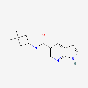 molecular formula C15H19N3O B7361111 N-(3,3-dimethylcyclobutyl)-N-methyl-1H-pyrrolo[2,3-b]pyridine-5-carboxamide 