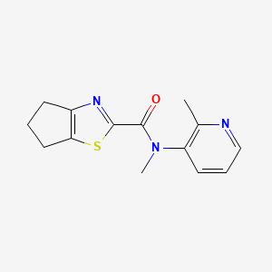 molecular formula C14H15N3OS B7361200 N-methyl-N-(2-methylpyridin-3-yl)-5,6-dihydro-4H-cyclopenta[d][1,3]thiazole-2-carboxamide 