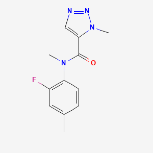molecular formula C12H13FN4O B7361205 N-(2-fluoro-4-methylphenyl)-N,3-dimethyltriazole-4-carboxamide 