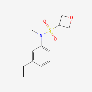 molecular formula C12H17NO3S B7361219 N-(3-ethylphenyl)-N-methyloxetane-3-sulfonamide 