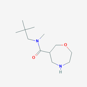 molecular formula C12H24N2O2 B7361273 N-(2,2-dimethylpropyl)-N-methyl-1,4-oxazepane-6-carboxamide 