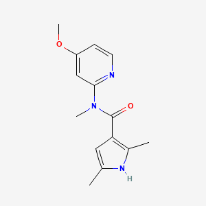 molecular formula C14H17N3O2 B7361280 N-(4-methoxypyridin-2-yl)-N,2,5-trimethyl-1H-pyrrole-3-carboxamide 