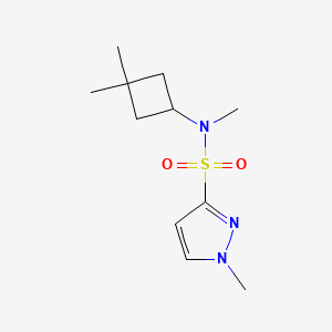 molecular formula C11H19N3O2S B7361321 N-(3,3-dimethylcyclobutyl)-N,1-dimethylpyrazole-3-sulfonamide 