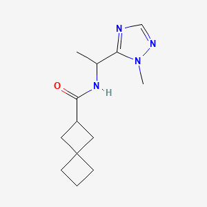molecular formula C13H20N4O B7361384 N-[1-(2-methyl-1,2,4-triazol-3-yl)ethyl]spiro[3.3]heptane-2-carboxamide 