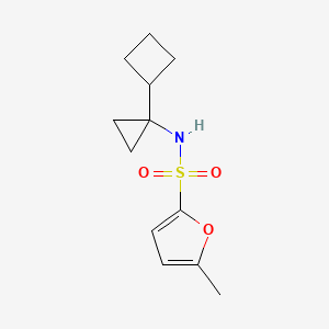 molecular formula C12H17NO3S B7361490 N-(1-cyclobutylcyclopropyl)-5-methylfuran-2-sulfonamide 