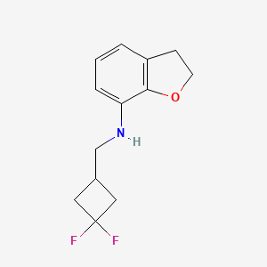 molecular formula C13H15F2NO B7361523 N-[(3,3-difluorocyclobutyl)methyl]-2,3-dihydro-1-benzofuran-7-amine 