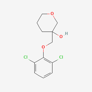 molecular formula C12H14Cl2O3 B7361689 3-[(2,6-Dichlorophenoxy)methyl]oxan-3-ol 