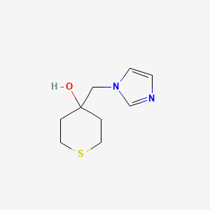 molecular formula C9H14N2OS B7361697 4-(Imidazol-1-ylmethyl)thian-4-ol 
