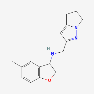 molecular formula C16H19N3O B7361745 N-(5,6-dihydro-4H-pyrrolo[1,2-b]pyrazol-2-ylmethyl)-5-methyl-2,3-dihydro-1-benzofuran-3-amine 