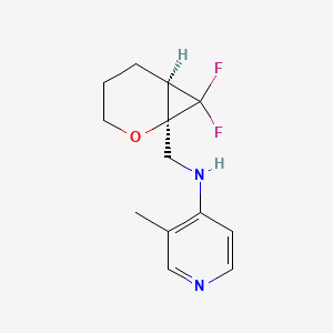 molecular formula C13H16F2N2O B7361923 N-[[(1R,6R)-7,7-difluoro-2-oxabicyclo[4.1.0]heptan-1-yl]methyl]-3-methylpyridin-4-amine 