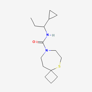 molecular formula C15H26N2OS B7362003 N-(1-cyclopropylpropyl)-5-thia-8-azaspiro[3.6]decane-8-carboxamide 