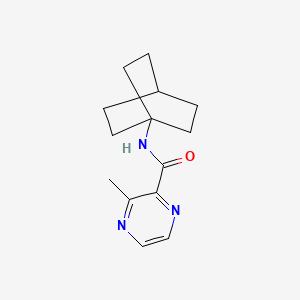 molecular formula C14H19N3O B7362036 N-(1-bicyclo[2.2.2]octanyl)-3-methylpyrazine-2-carboxamide 
