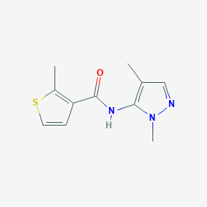 molecular formula C11H13N3OS B7362065 N-(2,4-dimethylpyrazol-3-yl)-2-methylthiophene-3-carboxamide 