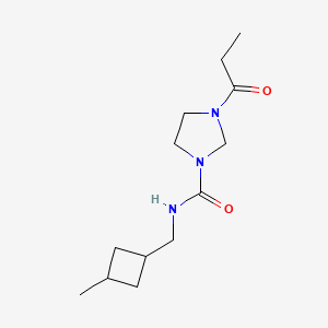molecular formula C13H23N3O2 B7362107 N-[(3-methylcyclobutyl)methyl]-3-propanoylimidazolidine-1-carboxamide 
