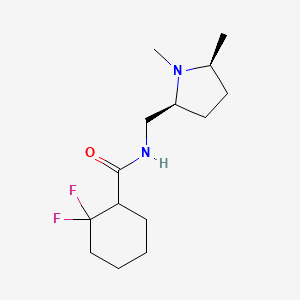 molecular formula C14H24F2N2O B7362116 N-[[(2S,5S)-1,5-dimethylpyrrolidin-2-yl]methyl]-2,2-difluorocyclohexane-1-carboxamide 