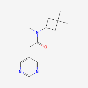 molecular formula C13H19N3O B7362132 N-(3,3-dimethylcyclobutyl)-N-methyl-2-pyrimidin-5-ylacetamide 