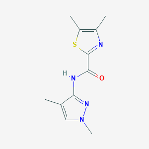 molecular formula C11H14N4OS B7362139 N-(1,4-dimethylpyrazol-3-yl)-4,5-dimethyl-1,3-thiazole-2-carboxamide 